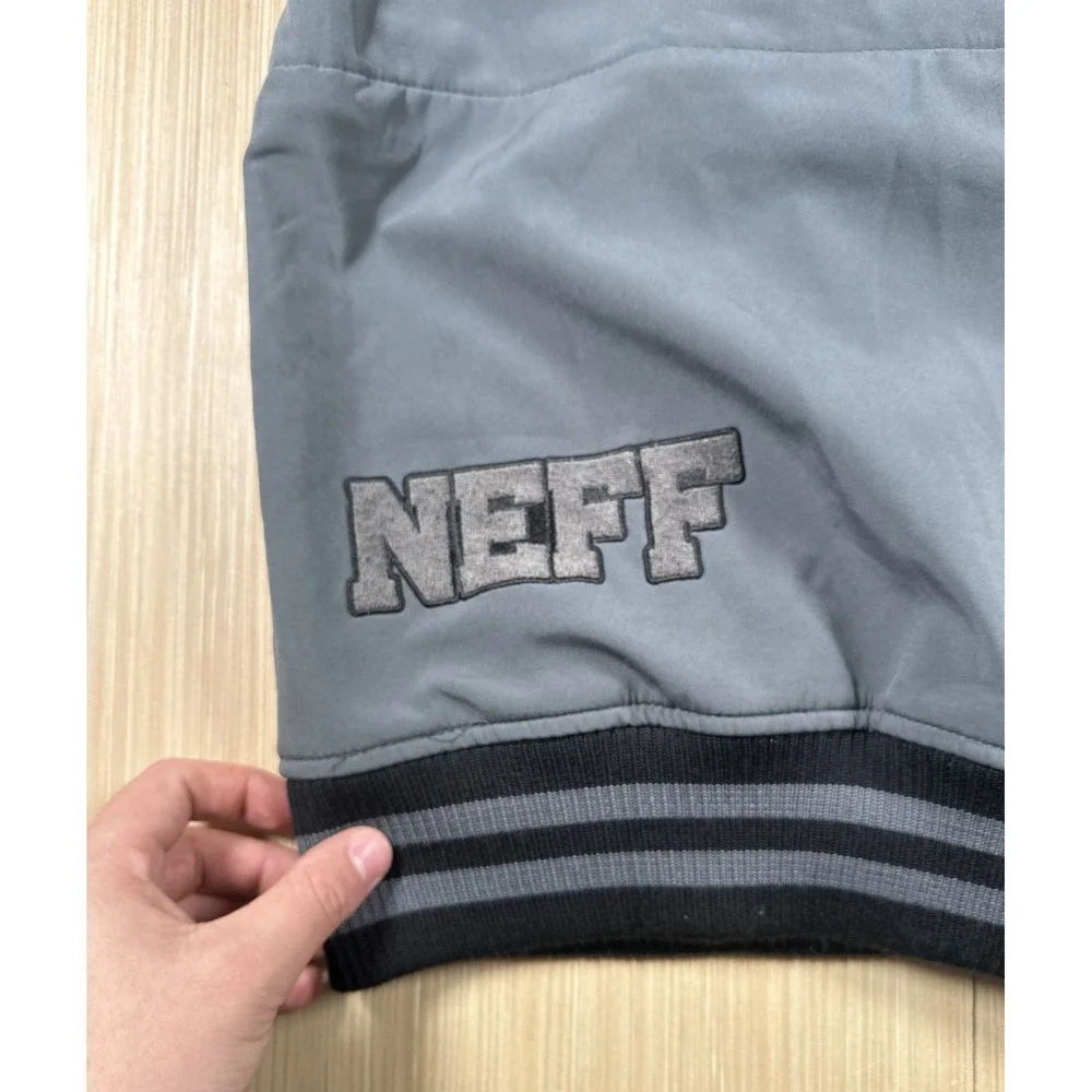 NEFF Heavy‎ Hitters Jacket Mens Small Gray Elephant Logo Fleece Lined Full Zip
